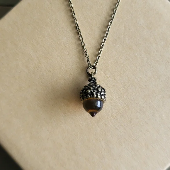 Bronze Acorn Resin Necklace- Handmade Necklace- Bronze Necklace- Acorn J… - Picture 8 of 8